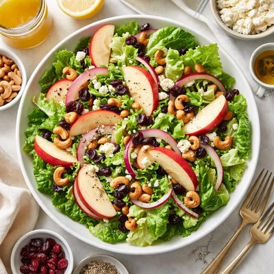 Image of Romaine Salad with Apples Cashews and Red Onion