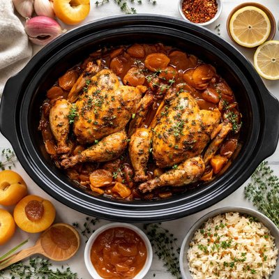 Image of Romantic Apricot Cornish Game Hens Slow Cooker