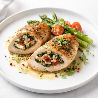 Image of Romantic Stuffed Chicken Breasts a Deux