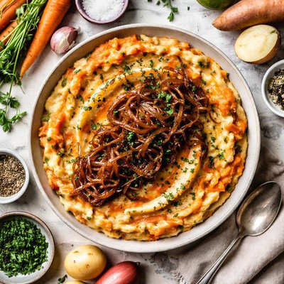 Image of Root Vegetable Mash with Caramelized Onions