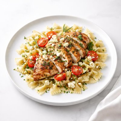 Image of Rosemary and Feta Chicken with Bow Tie Pasta