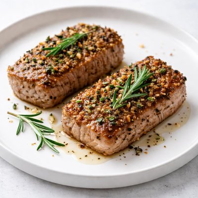 Image of Rosemary Garlic Coated Pork Cube Steaks
