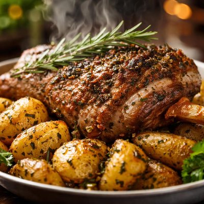 Image of Rosemary Roast Lamb with Herbed Potatoes