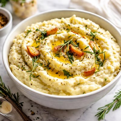 Image of Rosemary Roasted Garlic Cheese Mashed Potatoes