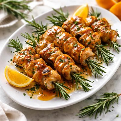 Image of Rosemary Skewered Chicken with Orange Glaze the Biggest Loser