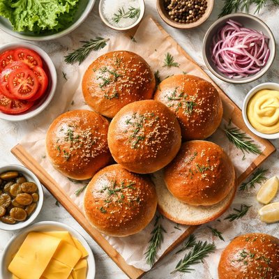Image of Rosemary Whole Wheat Hamburger Buns