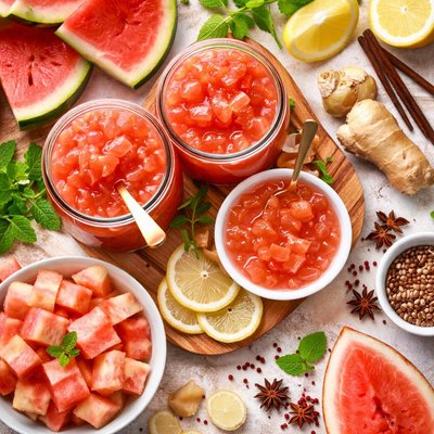 Image of Rosy Watermelon Rind Preserves