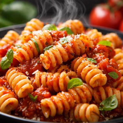 Image of Vegan Rotini Pasta with Tomato Sauce