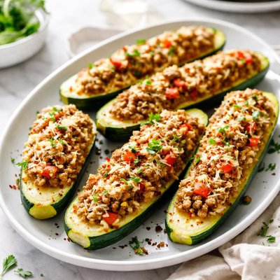 Image of Round 2 Stuffed Zucchini Boats