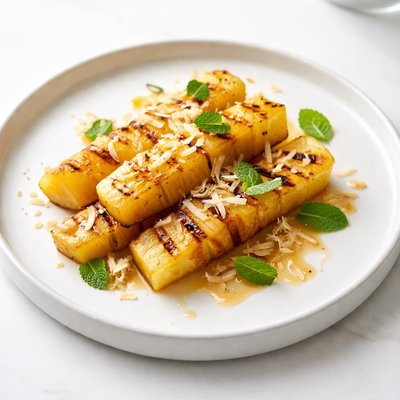Image of Rum Spiked Grilled Pineapple with Toasted Coconut