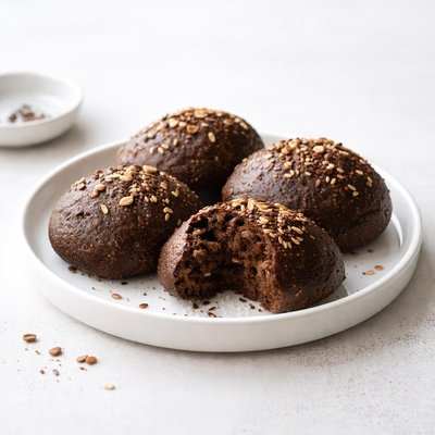 Image of Russian Black Bread Rolls or Loaves