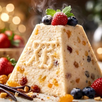 Image of Russian Easter Dessert Cyrnaya Pascha