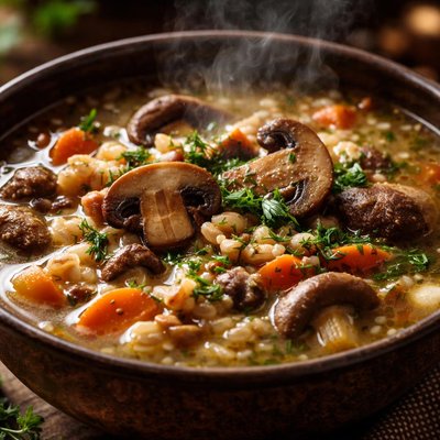 Image of Russian Mushroom and Barley Soup