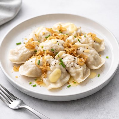 Image of Russian Voreniki Vareniki Perogies Ricotta Cheese and Onions