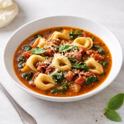Image of Rustic Italian Tortellini Soup