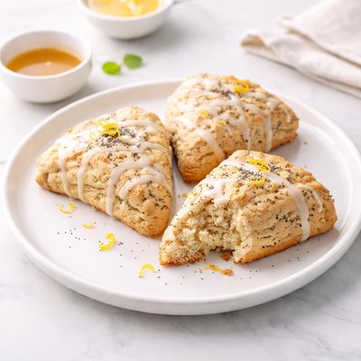 Image of Rustic Lemon Poppy Seed Scones