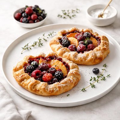 Image of Rustic Peach Berry Galettes