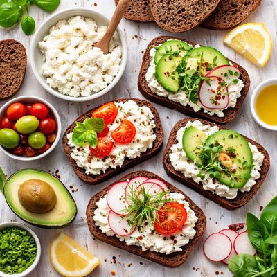 Image of Rye Bread with Cottage Cheese