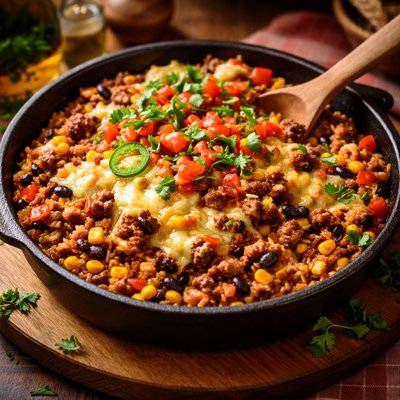 Image of S C R a M Salsa Cheese Rice and Meat