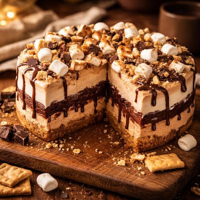 Image of S Mores Coffee and Fudge Ice Cream Cake