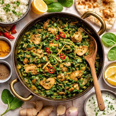 Image of Saag Khumb Spinach and Mushrooms