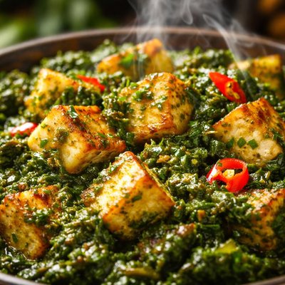 Image of Saag Paneer Panir Indian Spinach and Cheese