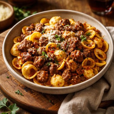 Image of Saffron Orecchiette with Two Porks