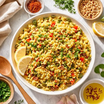 Image of Saffron Scallion Couscous