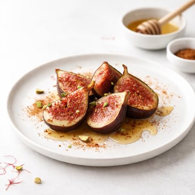 Image of Saffron Scented Fresh Figs with Cinnamon and Honey