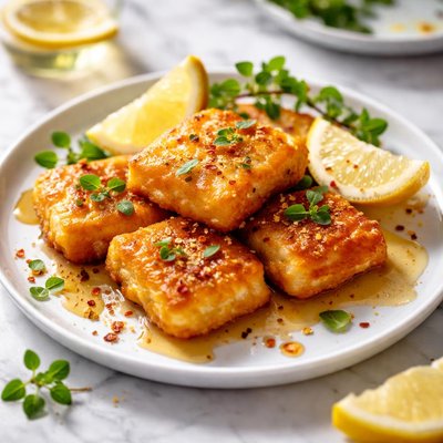 Image of Saganaki Greek Fried Cheese Squares