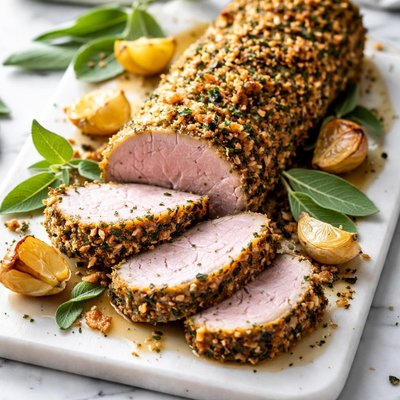Image of Sage and Garlic Crusted Pork Tenderloin