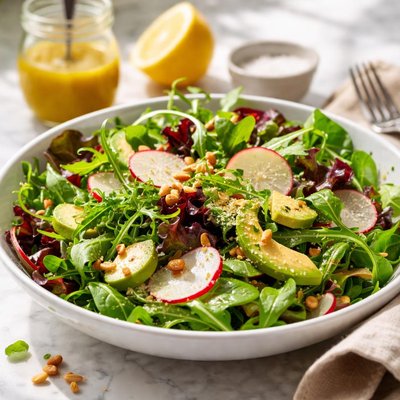 Image of Salad Greens with Tangy Lemon Dressing