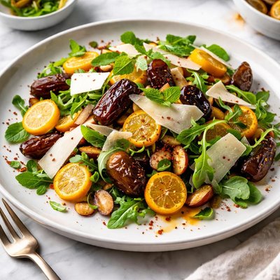 Image of Salad of Kumquats Dates and Shaved Parmesan
