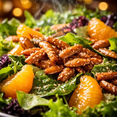 Image of Salad with Caramelized Slivered Almonds Mandarin Oranges