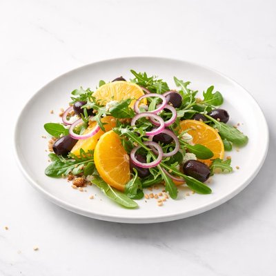 Image of Salad with Oranges Red Onion and Olives