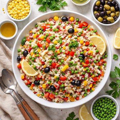 Image of Salada De Arroz Rice Salad Portuguese Brazil