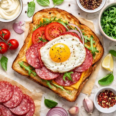 Image of Salami Egg Cheese Sandwich