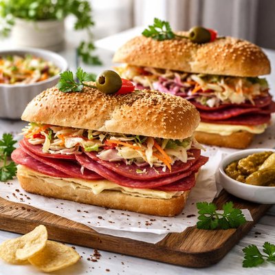 Image of Salami Havarti and Cole Slaw Sandwiches