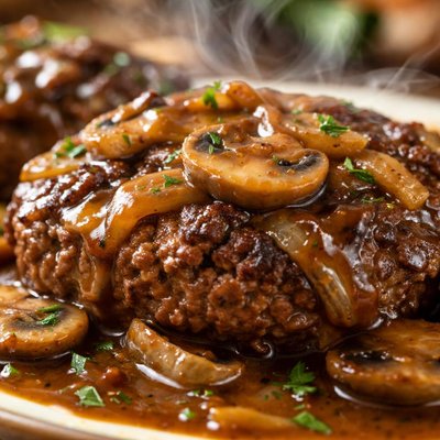 Image of Salisbury Steak Made with Ground Beef