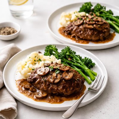 Image of Salisbury Steak with Mushroom Sauce for 2