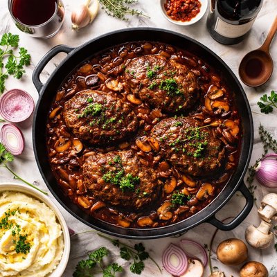 Image of Salisbury Steak with Ruby Port