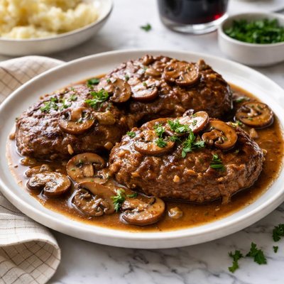 Image of Salisbury Steaks with Mushroom Wine Sauce