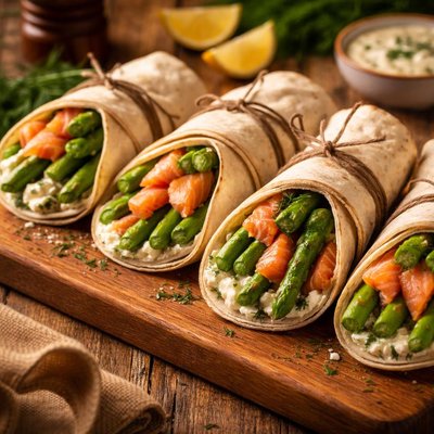 Image of Salmon and Asparagus Wraps