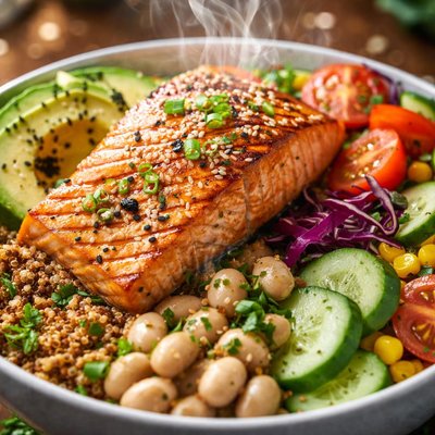 Image of Salmon and Bean Lunch Bowl