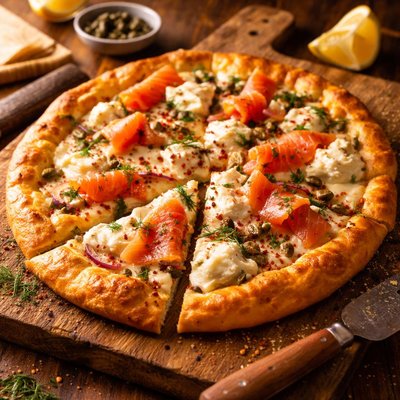 Image of Salmon and Cream Cheese Pizza