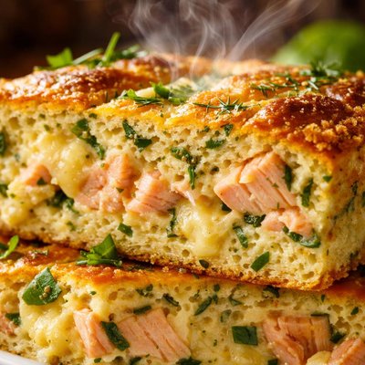 Image of Salmon and Herb Impossible Pie Gluten Free