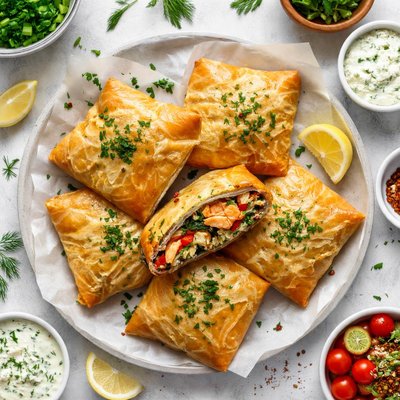 Image of Salmon and Rice Phyllo Packets