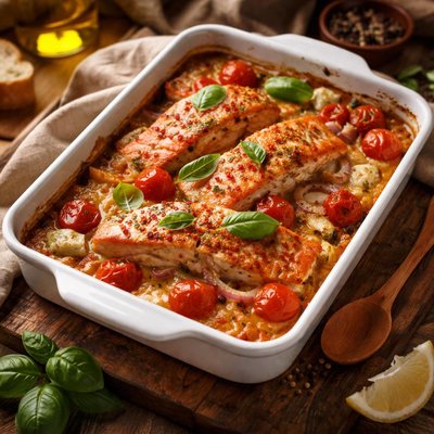 Image of Salmon and Tomato Bake