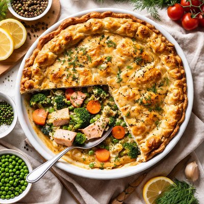 Image of Salmon and Vegetable Pie