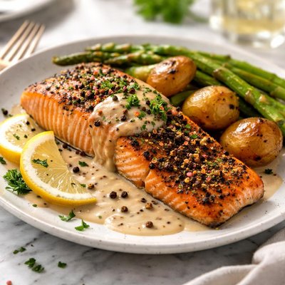 Image of Salmon Au Poivre or the Disappearing Fish Trick